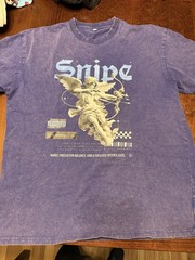 Kittl Apparel Co. Angel Cherub Snipe Purple washed Large T-shirt Streetwear Logo