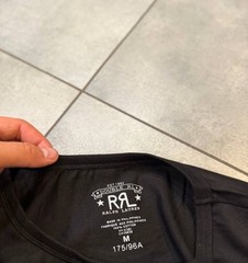 Double RL Ralph Lauren Graphic T Shirt Black Cotton Size M
