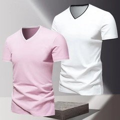 V-neck Short Sleeved Men’s T-shirt, Men’s Sports and Leisure T-shirt, Trendy and