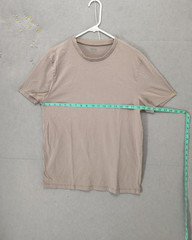 Asos Men Shirt Medium Beige 100% Cotton Short Sleeve Crew Neck Regular Fit Tee