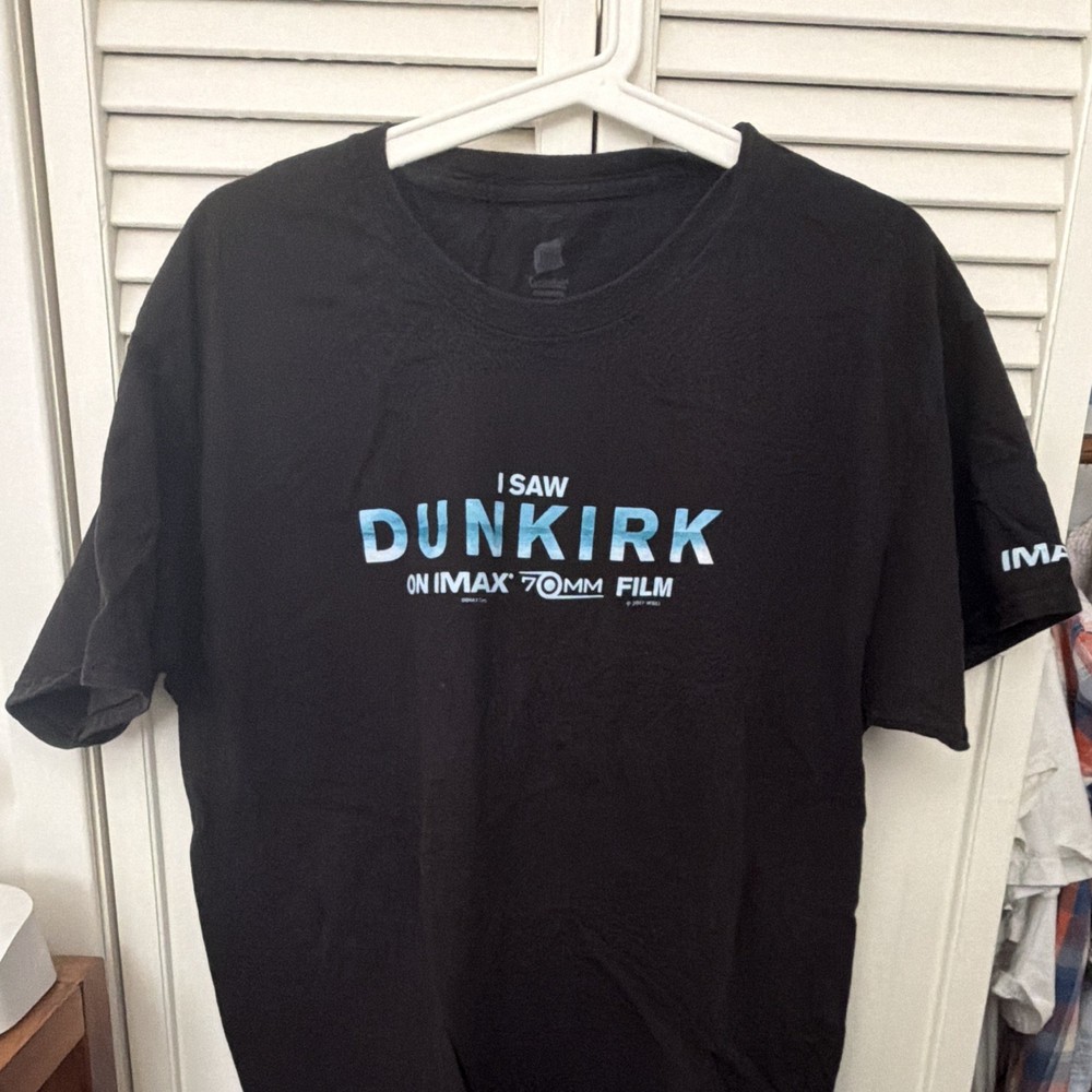 Black IMAX Dunkirk 70mm Film Men’s T-Shirt Size L Christopher Nolan Odyssey