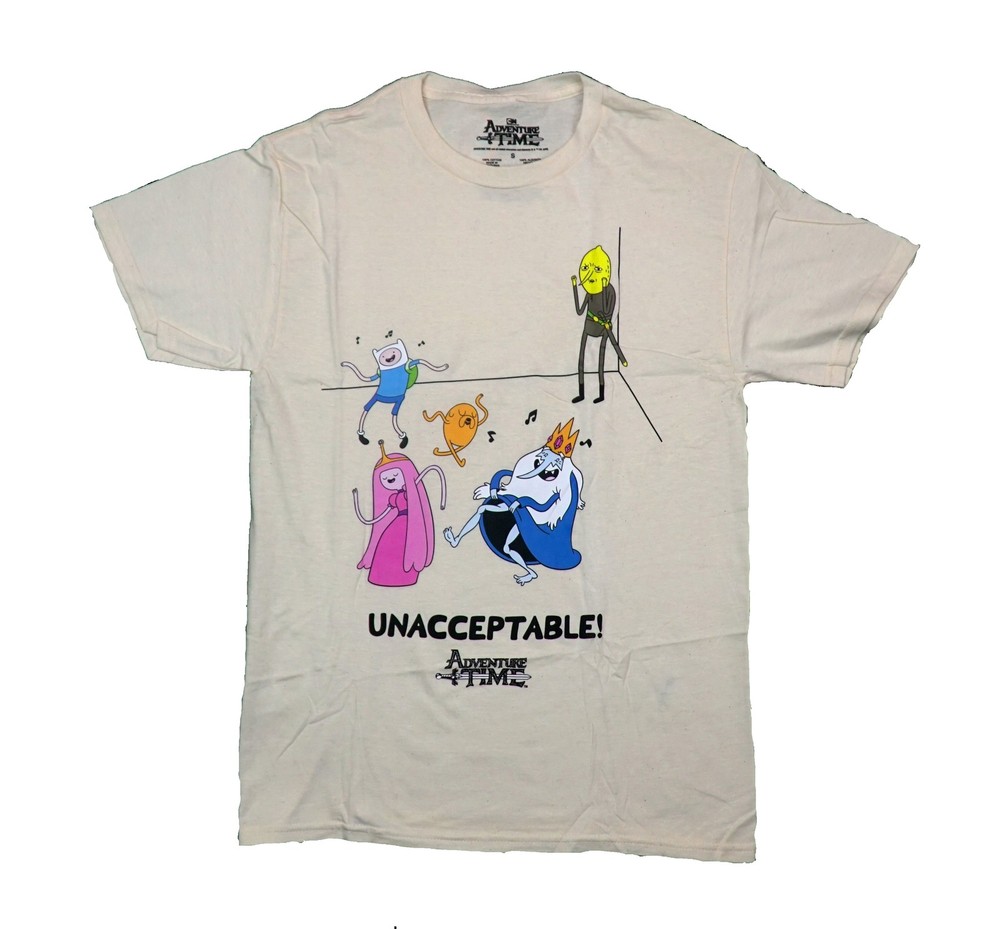 Adventure Time New Adult T-Shirt – Cast Dance Party over Unacceptable!