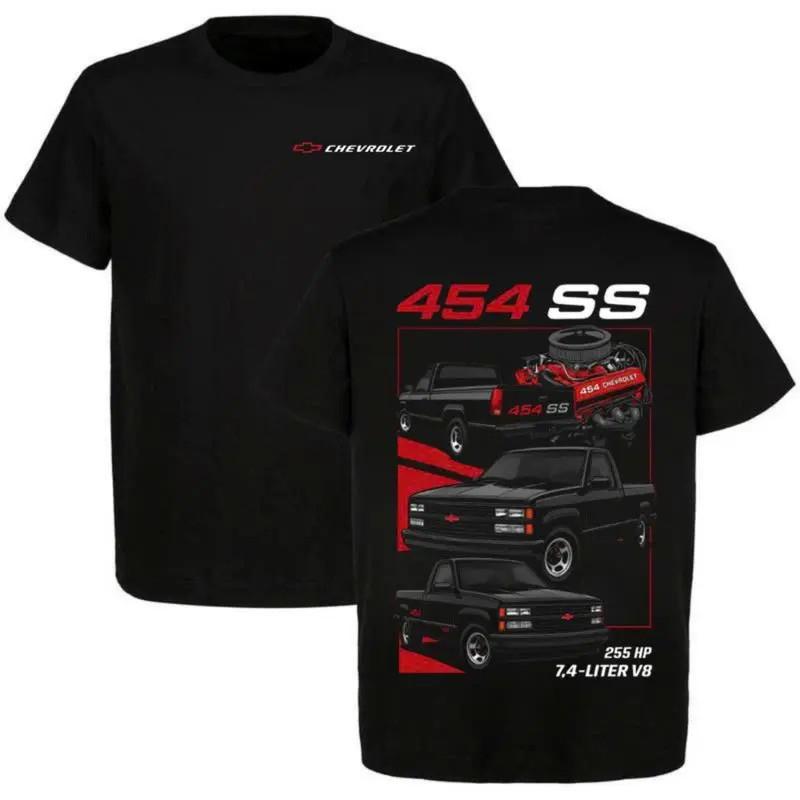 2 Sided Chevy 454 SS 7.4L V8 T-Shirt, Truck Graphic Shirt Gift For Fans