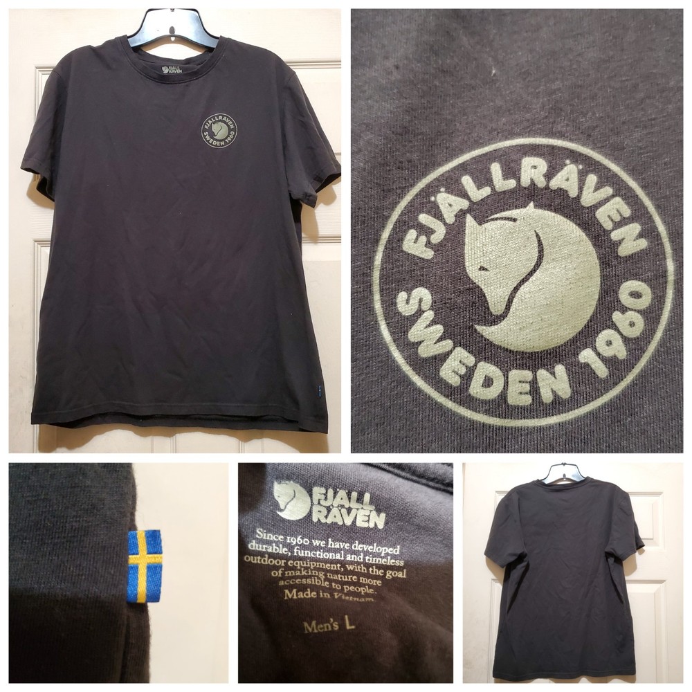 Fjallraven Shirt Mens Large Black Tee Minimalist Fox Circle Sweeden Huckberry