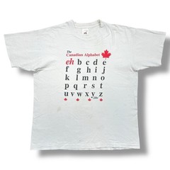 Vintage 90s The Canadian Alphabet Funny Graphic T-Shirt White 80s Men’s Size XL