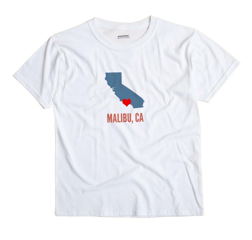 Malibu California CA T-Shirt HEART