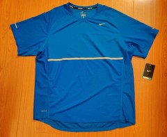 Mens Nike Dri-Fit UV Miler Reflective Running Shirt sz.XL Blue NWT Breathable