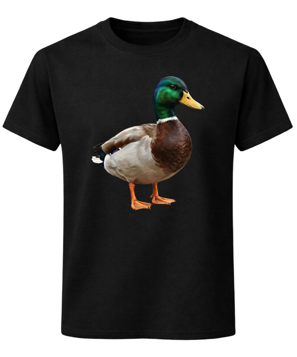 Mallard Duck T-Shirt Wildlife Bird Illustration Nature Art Unisex Tee