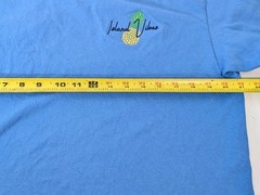 Yazbek Men’s Large Cotton Blue Island Vibes Embroidered Short Sleeve T-Shirt