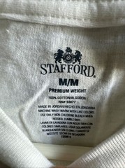 Stafford Men’s Plain White T-shirt Medium