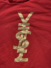 Hudson Outerwear Shirt Mens 4XL Red Gold Studded Money Symbol Graphic Tee