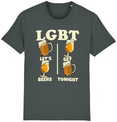 Funny LGBT Lets Get Beer Tonight T-Shirt, Sarcastic Beer Pun Humorous Graphic