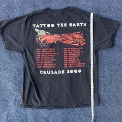 Vintage Tattoo The Earth Shirt Mens Large Black Crusade 2000 Tour Slip Knot Y2K