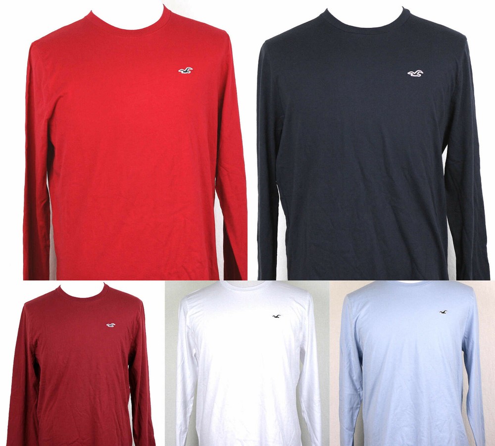 Hollister Must Have Collection T-Shirt Crewneck Long Sleeve S, M, L, XL, XXL