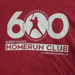 Albert Pujols Shirt Mens Large Red Homerun Club 600 T Shirt District Made