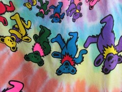 Liquid Blue Tie Dye Spiral Dancing Bear Grateful Dead 1995 VTG T Shirt M EUC