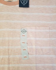 St. John’s Bay Men’s Pocket T-Shirt XXL Peach Heather Striped Short Sleeve NWT