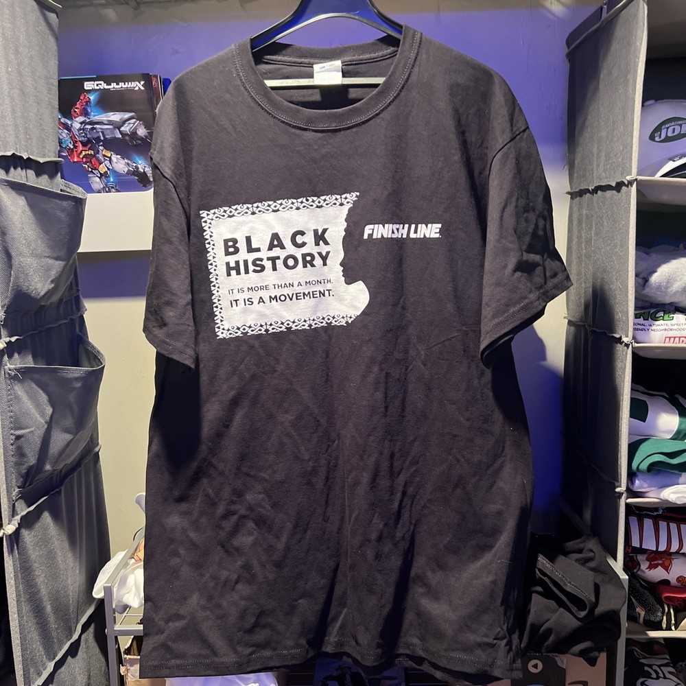 Finish Line Employee Uniform T-Shirt Adult Size L BHM Black History Month