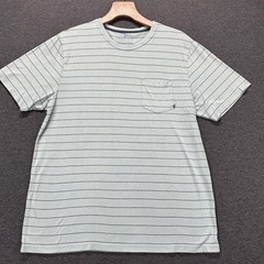 Free Fly T-Shirt Mens XL Stripe Pocket Short Sleeve Bamboo Sage Green Crewneck