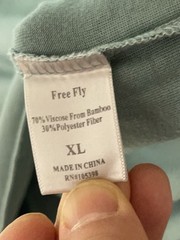 FREE FLY Shirt Men XL Green Henley Performance Bamboo Active Workout Gym Tee