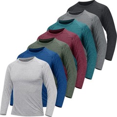 7 Pack Long Sleeve Shirts for Men – Quick Dry Moisture Wicking UPF 50+ Sun Pr…