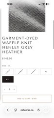 Ralph Lauren RRL Waffle Knit Men’s Henley Size L Grey (Original Price $145)