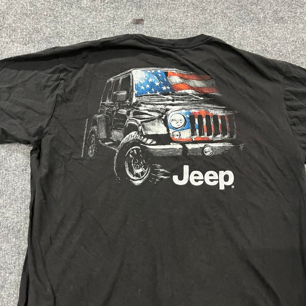 Jedco,T-Shirt,Mens,XXL Black Jeep American Flag Graphic Short Sleeve Crew Neck