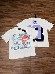 NEW Godspeed Flame Skull Numeric Alphabet printing Tee Mens Cotton T-shirt