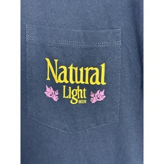 Rowdy Gentleman Natural Light Beer Pop Art Pocket T-Shirt XL Navy Blue