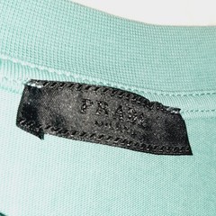 PRADA T-Shirt [Mens L] Teal Embroidered Red Made In Italy CLEAN!
