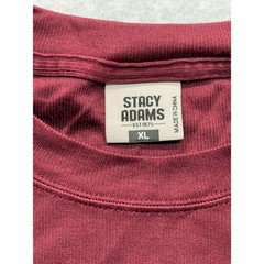 Stacy Adams Mens XL Short Sleeve T-Shirt Burgundy Maroon Rayon Blend Crew Neck
