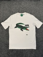 Lacoste Live x Chinatown Market Collab Croc T Shirt White Cotton Mens Size Small
