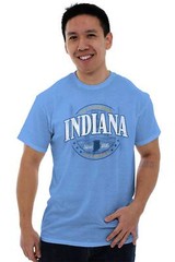 Indiana Hoosier State Crossroads Of America Adult Short Sleeve Crewneck Tee