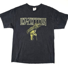 VINTAGE LED ZEPPELIN IV T-SHIRT MENS L MAN WITH STICKS HERMIT ZOSO 2004 Y2K