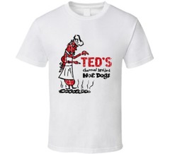 Ted’s Charcoal Hot Dogs Retro Restaurant Cool Worn Look T Shirt
