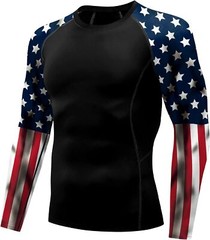 American Flag Rash Guard �C Men’s UPF 50+ Sun Protection Long Sleeve Shirt