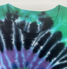 Tie Dye Swirl Adult Unisex T-Shirt Size XL Hand Dyed Multicolor Long Length Tee