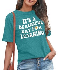Women Teacher Life Shirt Teacher Gift Short Sleeve Shirts It s a Medium Cyan1