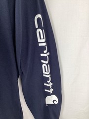Carhartt Long Sleeve K231 Navy Blue Mens Size L Original Fit Graphic Sleeve Logo