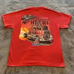 Vintage Drag Racing T-Shirt Mens Large Semi Art Motorsports Hot Rods Muscle Cars