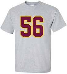 Custom “ANY Number” T-Shirt 2 Color # football hockey lacrosse basketball league