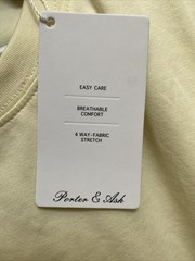 NEW Porter & Ash Men’s Large Light Yellow Performance Tee Crew Neck T-Shirt NWT