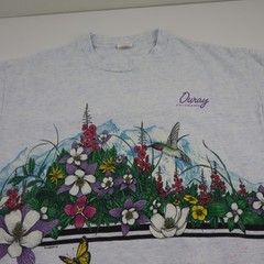 Vtg Hummingbird Habitat Nature T Shirt Mens Large Floral USA Tee Single Stitch