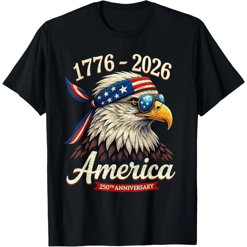 250 Years America Anniversary 1776 Bald Eagle 250th Birthday Us Flag T-shirt 1