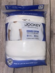 Jockey Essentials Mens Cotton Crew Neck T-Shirt Medium 38-40 – 3 Pack