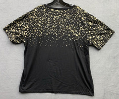 Coofandy Graphic Tee T-Shirt 3D Print Black Gold Splatter Crew Neck Size XL