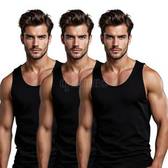 Men Black Vest 3 -6 -12 Pack Cotton Summer Tank Top Gym Plain Boys Vests S -3XL