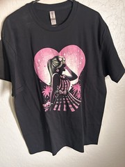 New Barbie w/ Heart Black T-Shirt- Size XL