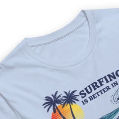 Vintage MALIBU T-Shirt – SURF SHIRT – SURFING is Better in CALIFORNIA -BABY BLUE