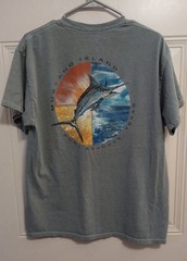 Mustang Island Port Aransas Texas Shirt Large Texan Marlin Fish Fishing BG2